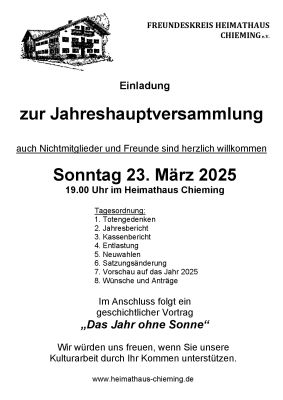 Heimathaus Chieming Veranstaltungen